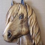 1.  Hlava koně - hafling, reliéf, lipové dřevo, rozměry 30cmx25cm